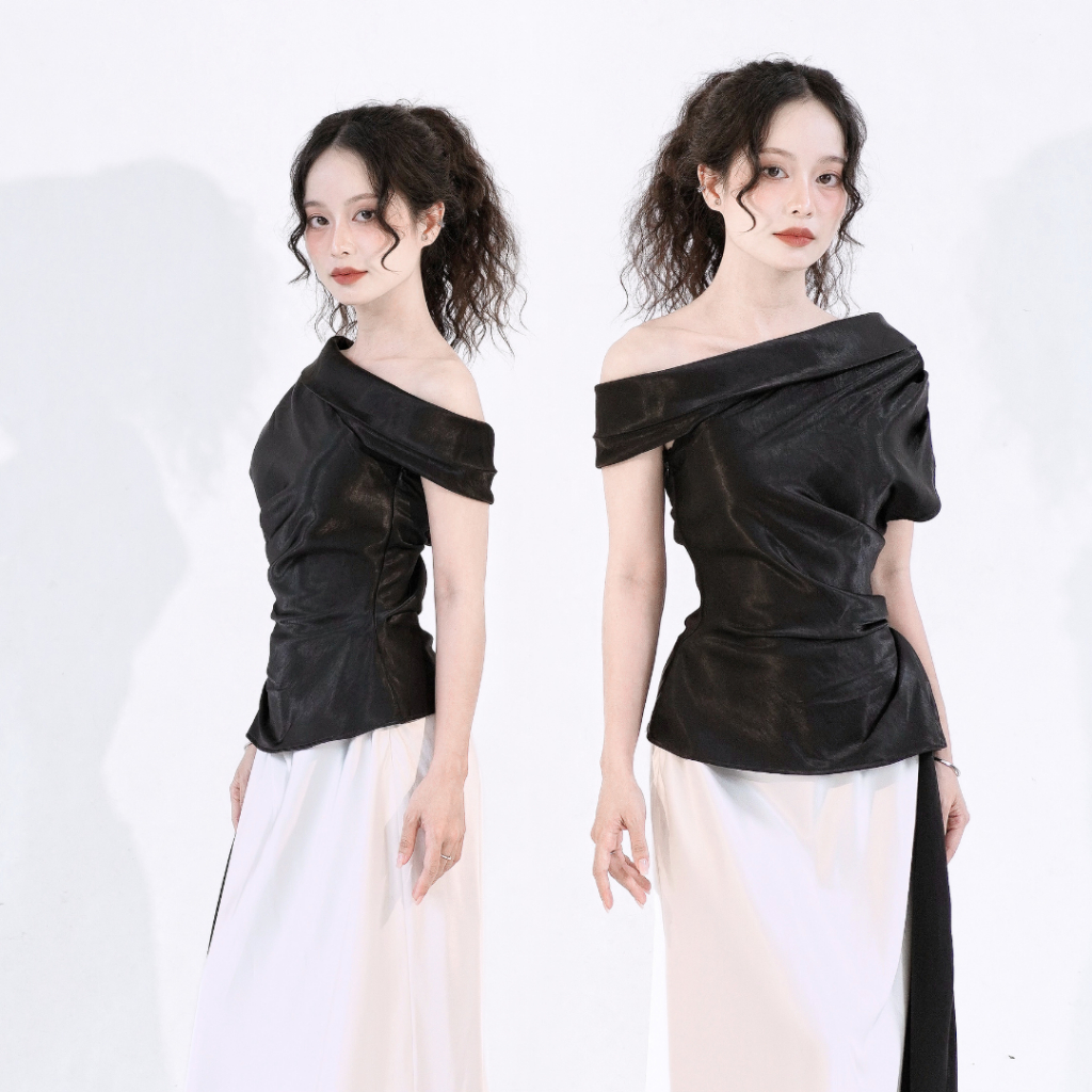 Áo Kiểu Lụa Nữ Thanh Lịch NV778 Áo Lệch Vai Nữ Đẹp Sang Trọng Thời Trang Cao Cấp Dễ Phối Đồ | BigBuy360 - bigbuy360.vn