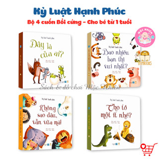  Sách - Bộ Kỷ Luật Hạnh Phúc  4 Cuốn Giấy Bồi Cứng Cho Bé Từ 1 Tuổi  - Lionbooks 