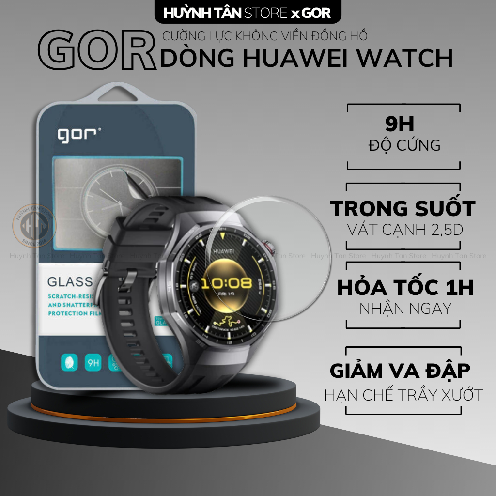 Kính cường lực huawei watch gt 6 pro 4 3 2e 2 pro gt4 gt3 gt2e gt2 46mm trong suốt chính hãng GOR