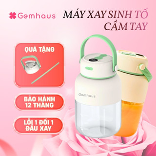 Máy xay sinh tố cầm tay không dây Gemhaus Gh900 cốc xay sinh tố 1100ml máy xay mini smoothie detox 26 cánh
