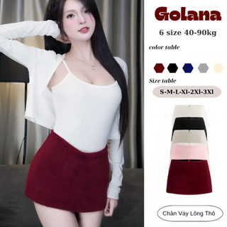  Chân váy nữ vải Lông Thỏ ,Chân váy nữ chữ A có lót trong dáng ngắn V03   Có bigsize  