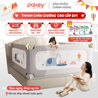 Thanh Chắn Giường Cho Bé Pakey Bản Đặc Biệt PREMIUM 2025, Thanh Chặn Giường Nâng Hạ 1&2 Bên Tiện Lợi, Cải Tiến Hoàn Hảo