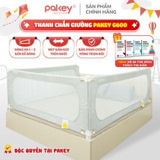 Thanh Chắn Giường G600 Mẫu Độc Quyền Pakey, Thanh Chặn Giường Cho Bé Vải 600D, Khung Dày X3 Lần, Khóa Bấm Kép An Toàn