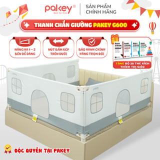 [CHÍNH HÃNG] Thanh Chắn Giường Pakey G600 Bản Mới Chốt Bấm Kép Cải Tiến Nâng Hạ Hoàn Toàn Cả 2 Bên, Vải 600D Thoáng Khí