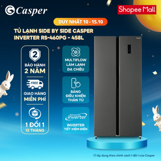 [CHỈ GIAO MIỀN NAM] Tủ lạnh Side by Side Casper 458L RS-460PG - Tiết kiệm điện - Chính hãng - Bảo hành 2 năm