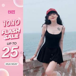 Cazi - Váy 2 dây suit liền chân váy xoè - Bammy Dress