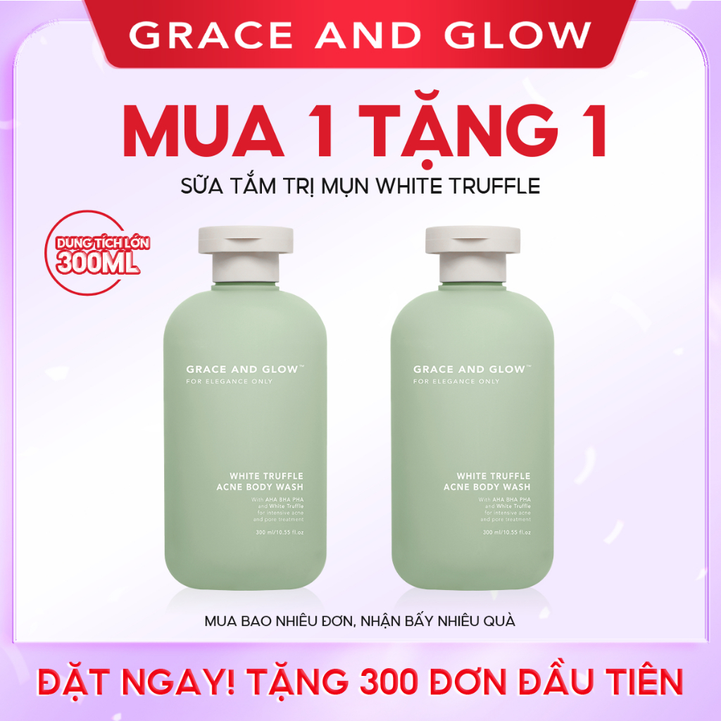 Sữa Tắm Grace And Glow White Truffle Acne dành cho da Mụn Và Lỗ Chân Lông 300ml