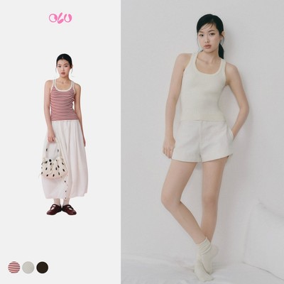Áo len OLV hai dây ôm tôn dáng thoải mái năng động Ribbed Knit Tank Top nhiều màu phù hợp đi chơi