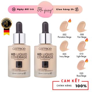 Kem nền Catrice HD Liquid Coverage Foundation 24h, Kem Nền Kiềm Dầu, Chống Trôi Catrice HD Liquid Coverage Foundation