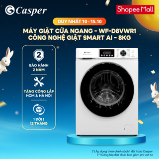 [Shopee - Lắp đặt 0Đ HN HCM] Máy giặt cửa ngang AI thông minh Casper ProWash 8KG WF-D8VWR1 - Chính hãng - Bảo hành 2 năm