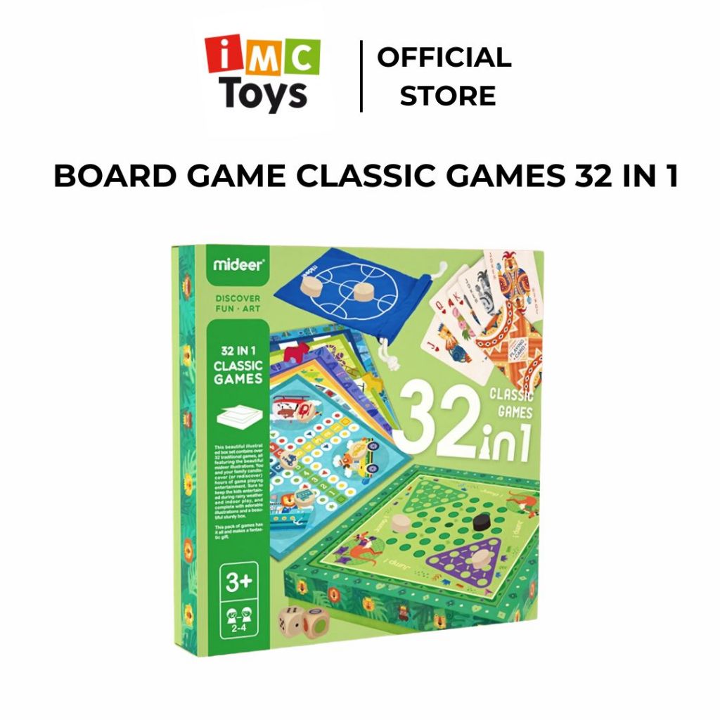 Board Game Mideer Classic Games 32 In 1 đồ chơi trí tuệ cho bé Cờ vua, cờ tướng, cờ vây cho bé