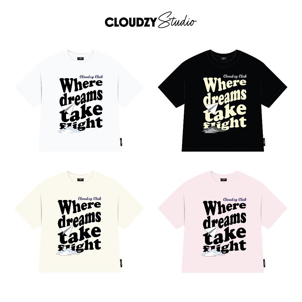 Áo babytee nữ FLIGHT Cloudzy Studio, áo thun form rộng cotton 100% cao cấp