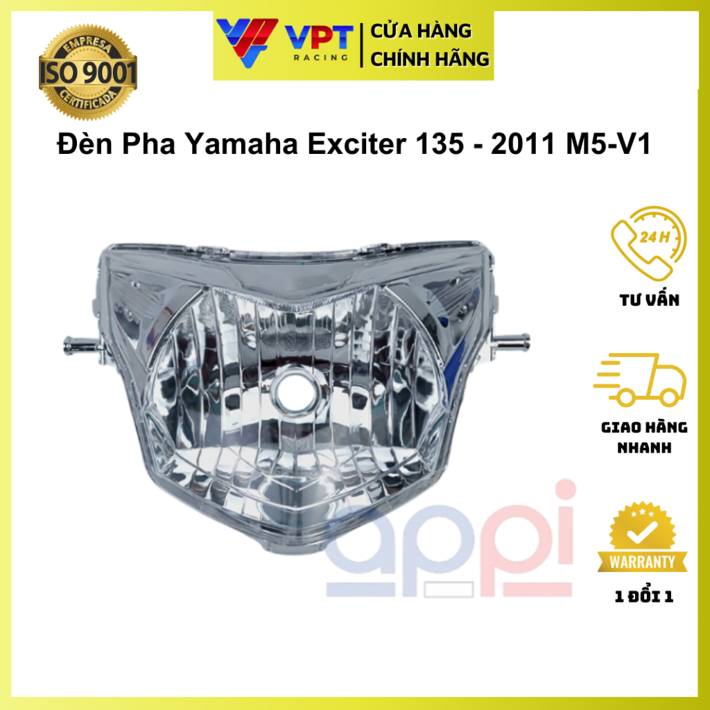 Pha đèn Exciter 135-2011 | Choá đèn LC135 II-2011 chân bóng m5 trắng chính hãng appi 50C-H4370