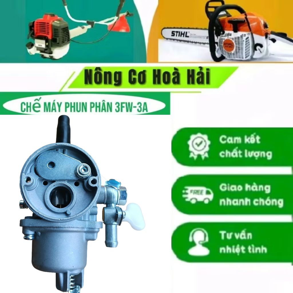 chế hoà khí  máy phun phân bình xăng trên 3WF-3A dùng chung cho TL430 bình xăng trên