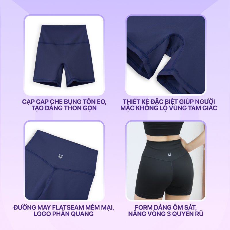 Quần tập gym yoga lửng dáng biker ngắn thể thao Essential Rider lưng cao nâng vòng 3 Today U Wear | BigBuy360 - bigbuy360.vn
