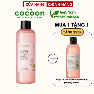Nước tẩy trang sen Hậu Giang Cocoon Mỹ phẩm thuần chay