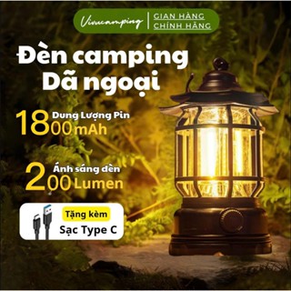  Đèn cắm trại đèn camping có bảo hành chính hãng đèn dã ngoại treo lều led pin sạc tích điện decor 
