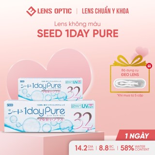 Lens 1 ngày SEED 1Day Pure, lens SEED trong suốt dưỡng ẩm, kính áp tròng y tế - Lens Optic