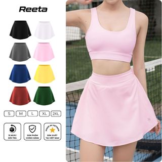 Chân váy thể thao nữ form chữ A Reeta vải gió có quần bảo hộ chơi cầu lông, tennis, pickelball - A3054