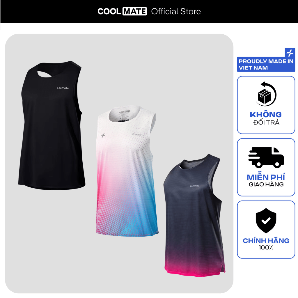 [SALE TẾT]Combo 3 Áo Singlet chạy bộ áo thể thao running thoáng khí thấm hút tốt Coolmate