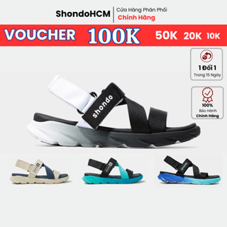 Shondo Giày sandal nam nữ F6 sport ombre đế đen trắng F6S0110 Shondo chính hãng dép sandal xé dán tháo quai sau