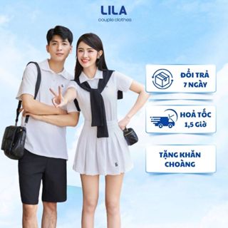Set đồ đôi nam nữ Destie LILA đồ cặp thể thao couple polo nam váy tennis nữ basic chất liệu cotton