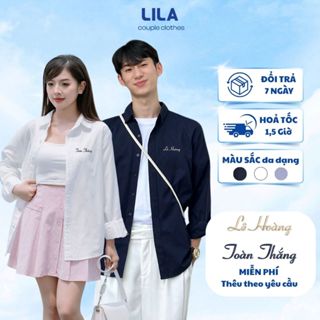 Áo Sơ Mi Nam Tay Dài LILA thêu tên theo yêu cầu vải Oxford dày dặn phong cách Hàn Quốc basic 3 màu quà tặng ý nghĩa