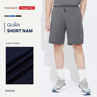 Quần short nam thể thao có túi chất liệu vải thun thoáng mát, co giãn và thấm hút mồ hôi 40000438_TOKYOLIFE