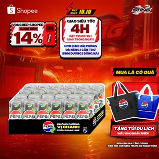 [Giao Siêu Tốc]Thùng 24 Lon Nước Uống Có Gaz Pepsi Vị Chanh Không Calo, Không Đường (320ml/lon)
