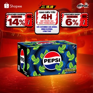 [Giao Siêu Tốc] Thùng 24 Chai Nước Ngọt Giải Khát Có Gaz Pepsi Vị Chanh Không Calo, Không Đường (390ml /chai)