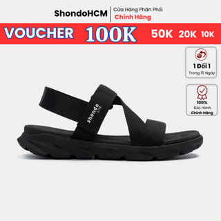 Giày SHONDO Sandal Nam Nữ F6S Lite Thoải Mái Nhẹ Êm Nhiều Màu Đế Bằng Màu Đen 