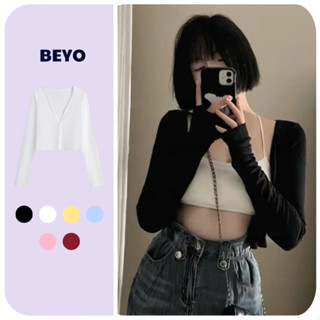 Áo cardigan nữ mỏng Beyo áo khoác nữ dáng croptop dài tay thu đông basic dáng ôm body T209