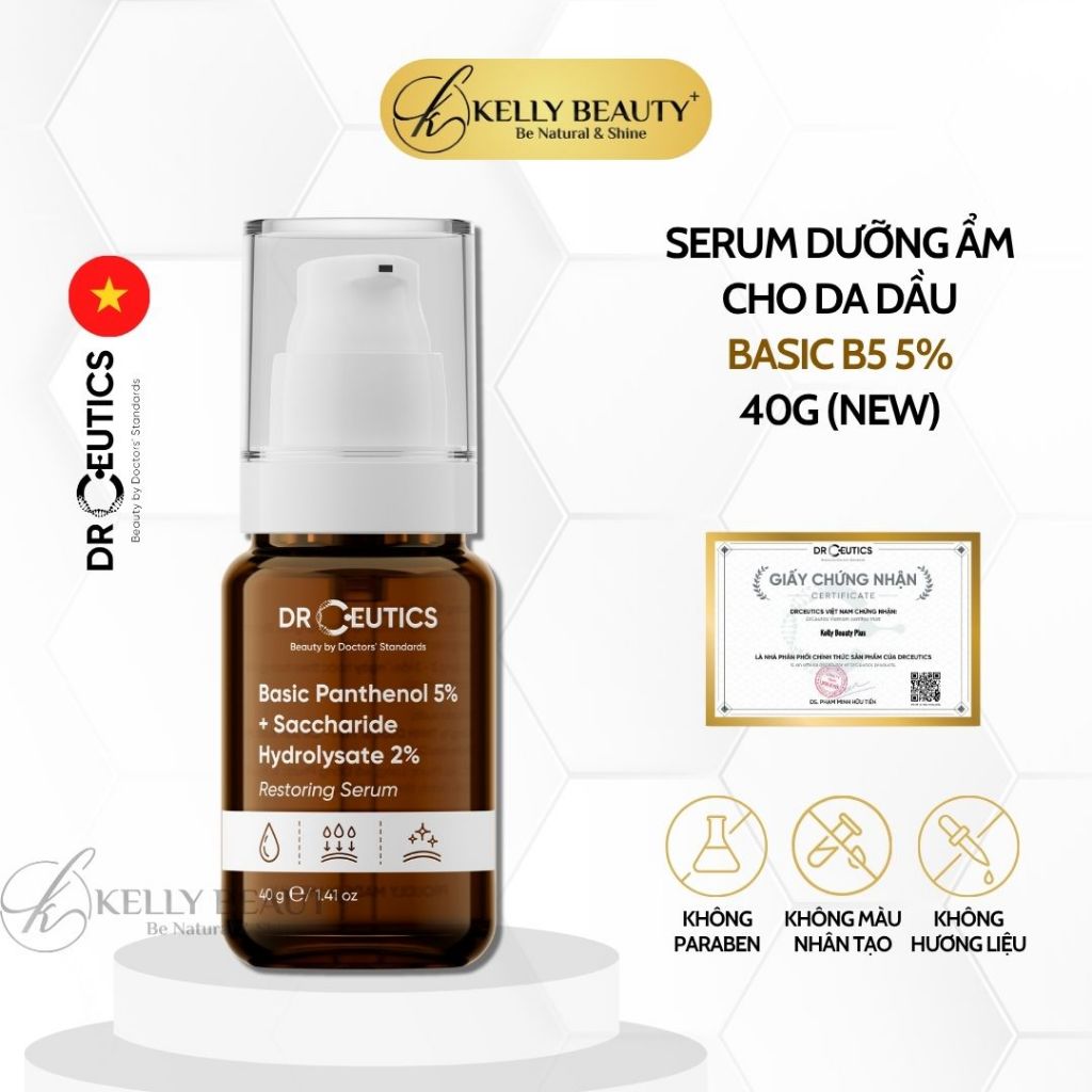 Tinh Chất Dưỡng Ẩm Cho Da Dầu DrCeutics Basic B5 Hydration | Kelly Beauty