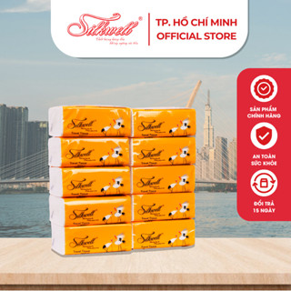  Combo 30 gói giấy rút lụa Mini Sếu Silkwell 100 tờ 3 lớp khăn giấy mini bỏ túi tiện lợi 
