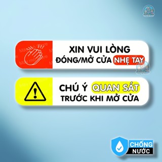 Tem Dán Xe Đóng Mở Cửa Nhẹ Tay – Chú Ý Quan Sát – Decal Ô Tô, Miếng Dán Tay Nắm Cửa Chống Nước