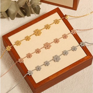 Lắc Chân Titan Hoa Cúc Vàng Nữ Dáng Mảnh Thanh Lịch Không Đen Chống Dị Ứng TT 2812