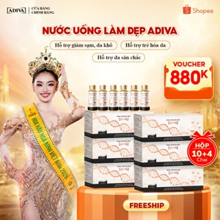 Combo 6 Hộp Nước Uống Làm Đẹp Collagen ADIVA Tem Trắng - Giúp Làn Da Săn Chắc, Ảm Mịn Và Căng Bóng
