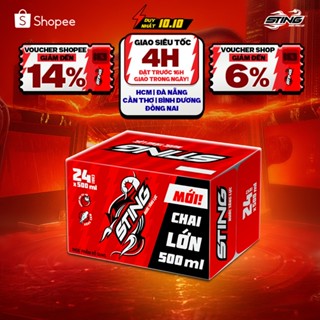 [Giao Siêu Tốc] Thùng 24 Chai Nước Tăng Lực Sting Dâu (500ml/chai)