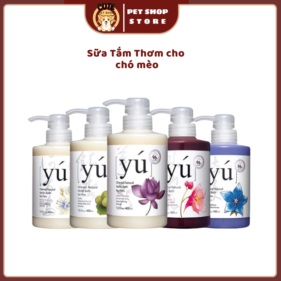Sữa tắm Yú Chính Hãng, Sữa Tắm Dưỡng Lông Chó Mèo Cao Cấp Thơm Lâu, Giúp Lông Mềm Mượt Và Không Rụng 250ml CUTE PET SHOP