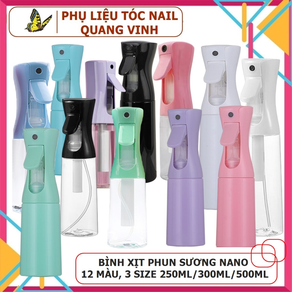  Bình xịt nước phun sương nano áp suất cao siêu tiện dụng  3 kích cỡ 250ml 300ml 500ml 12 màu siêu đẹp  