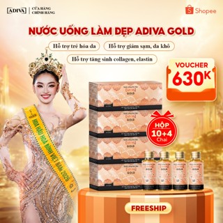 Combo 4 Hộp Nước Uống Làm Đẹp Collagen ADIVA Gold -Giúp Da Căng Mịn, Giảm Nếp Nhăn Và Chống Lão Hóa