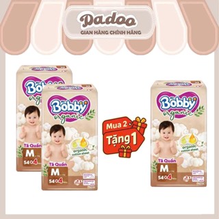 [ Bobby Organic ] COMBO 2 TẶNG 1  Tã/Bỉm quần Bobby Organic  size M/L/XL/XXL/XXXLcho bé 6kg-35kg
