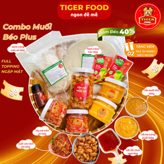 COMBO Bánh tráng phơi sương TIGER FOOD Bánh Tráng + Muối Tôm Hành Phi + Bơ béo + Tóp Mỡ + Sốt tắc FREESHIP Đồ ăn vặt