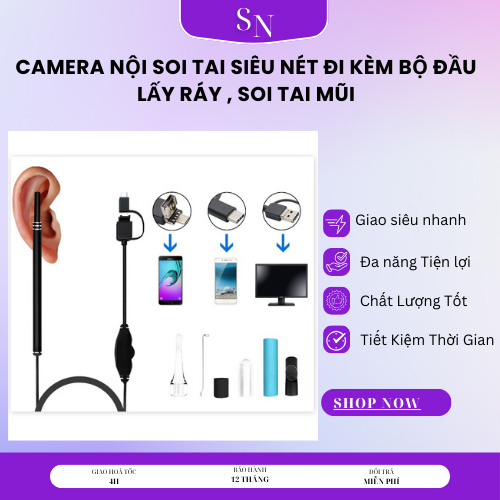 Camera nội soi Micro USB 3 IN 1 Type-C Ống kính chống nước 0,3 inch / 7mm 6 đèn LED 6,6 Feet / 2m Độ