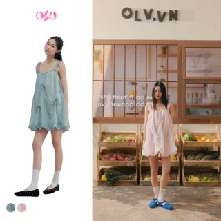Đầm bí 2 dây dáng suông kiểu đi chơi Laina Dress nhiều màu pastel OLV