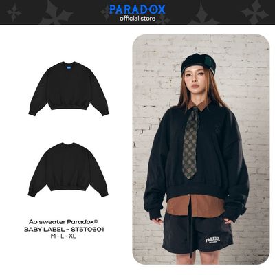 Áo sweater BABY LABEL SWEATER ĐEN nỉ PARADOX ST5T0601