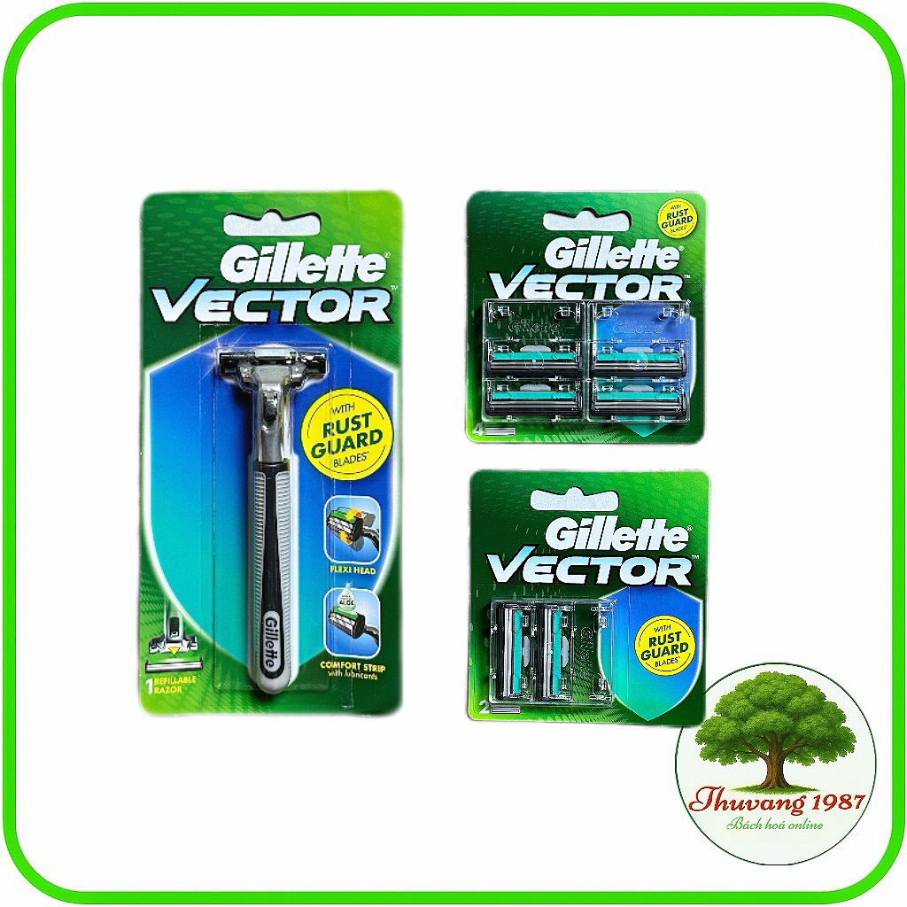 Dao cạo Gillette vector, lưỡi thay thế 2-4 cái tiện lợi an toàn