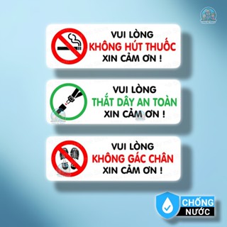 Tem Dán Xe No Smoking – Không Gác Chân – Thắt dây an toàn Cho Xe Hợp Đồng – Decal Ô Tô  Mày Mò Store