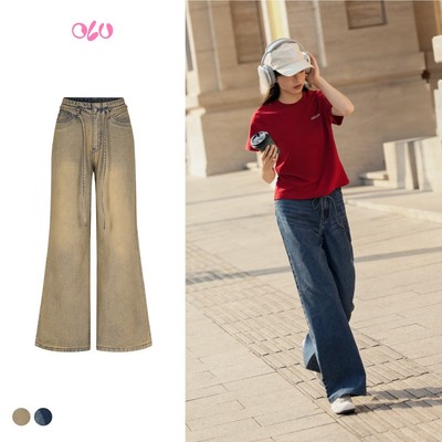 Quần jeans OLV ống rộng cạp cao năng động Kerith nhiều màu phù hợp đi chơi đi làm
