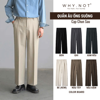  Quần Tây Nam Ống Suông WHYNOT Thiết Kế Cạp Nửa Chun Sau - Quần Âu Ống Suông Nam WHY.NOT Màu Be  Kem  